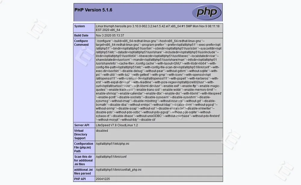 مشخص شدن نسخه php